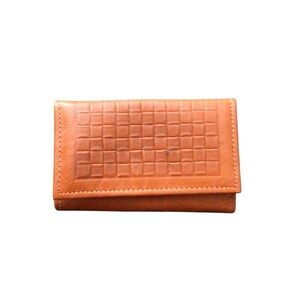 Vintage Princess Gardner Ladies Coin Purse Key Holder Brown Bifold Square